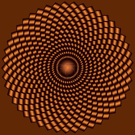 Ilustración de Círculo geométrico vectorial abstracto con efecto de rejilla de distorsión - Imagen libre de derechos