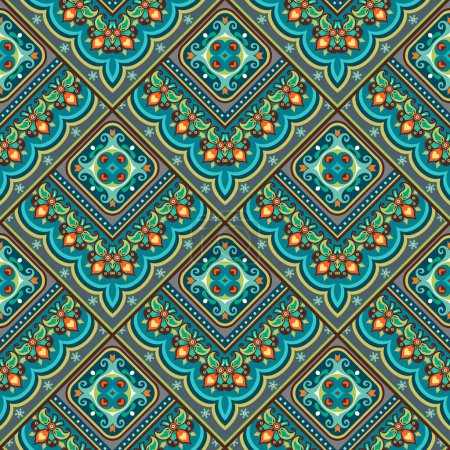 Ilustración de Patrón de parche abstracto vectorial. Mosaico fondo del azulejo - Imagen libre de derechos