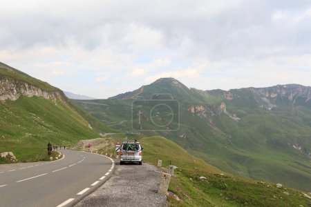 Photo for Mountain panorama with Edelweissspitze and hairpin curves at Grossglockner High Alpine Road, Austria - Royalty Free Image