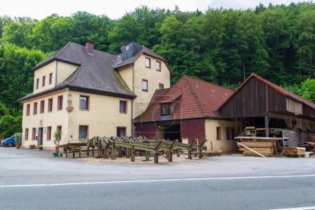 Sawmill at river Trubach near Obertrubach (Franconian Switzerland), Bavaria, Germany