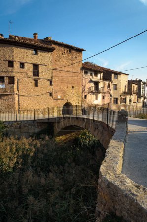 Street of the historical village of Mora de Rubielos, Teruel, Spain, Europe