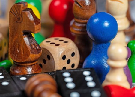 Many different game figures in a close-up