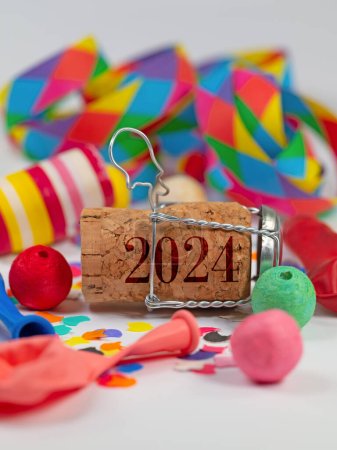 Photo for New Year's Eve, champagne cork with the inscription "2024" - Royalty Free Image