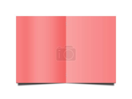 Red brochure against white background, 3D illustration