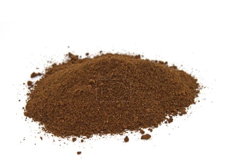 Photo for Coffee grounds isolated against white background - Royalty Free Image