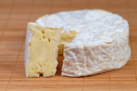 Soft cheese, Camembert, in a closeup