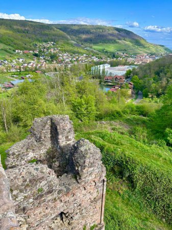 Verdant Valley Vista: Overlooking Buhl and Guebwiller from the Ruins of Hugstein Castle