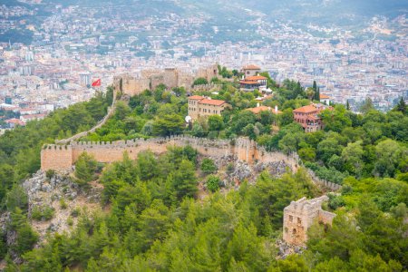 Photo for Aerial view of Alanya medieval castle in Alanya, Antalya region, Turkey. High quality photo - Royalty Free Image