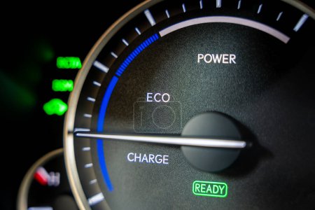 Charge, Economy and Power levels in hybrid car. High quality photo