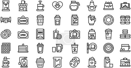 Coffee Shop Icons collection is a vector illustration with editable stroke.