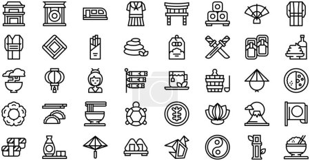 Japan Icons collection is a vector illustration with editable stroke.