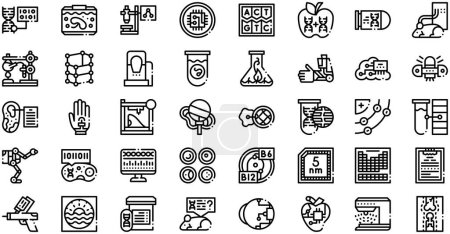 Illustration for Bioengineering Icons collection is a vector illustration with editable stroke. - Royalty Free Image