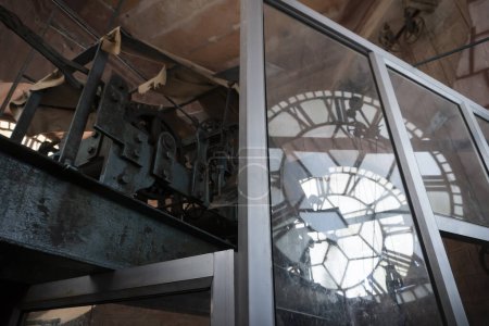 Photo for Jodhpur, Rajasthan, India - 16.10.2019 : Old age engineering marvel, instruments and machineries running the decades old clock of Ghanta ghar or Clock tower in Jodhpur, Rajasthan, India. - Royalty Free Image