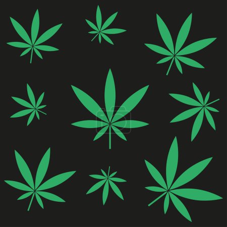 Cannabisblattmuster. Vektorillustration