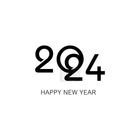 Téléchargez les illustrations : 2024 nouvelle année logo design vecteur - en licence libre de droit
