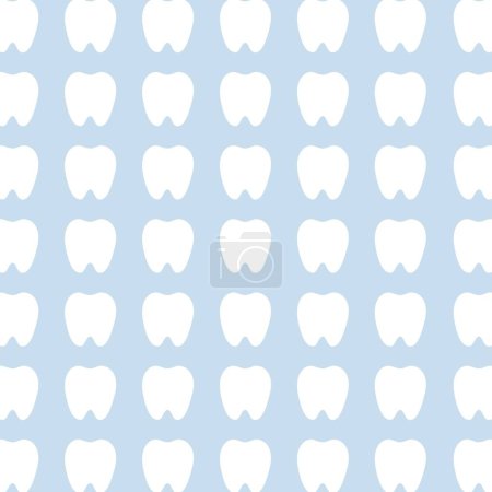 Photo for Seamless pattern with tooth icons on blue background - Royalty Free Image