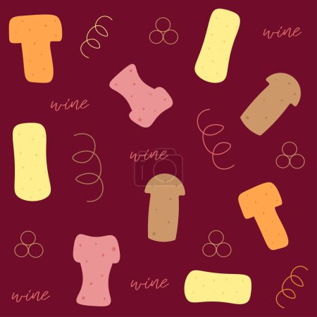 Téléchargez les illustrations : Ensemble de différents types de liège de vin - en licence libre de droit