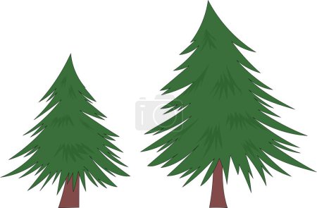 Photo for Vector Fir Trees Illustration Children Cute Drawing and Background. - Royalty Free Image