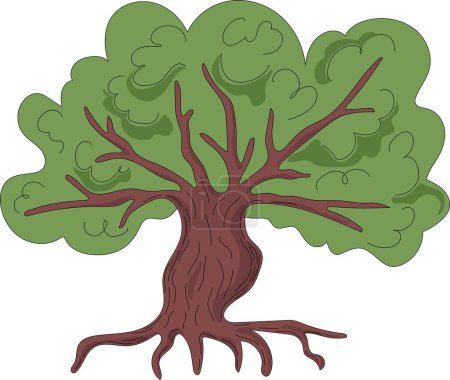 Photo for Vector Tree Illustration Children Cute Drawing and Background. - Royalty Free Image