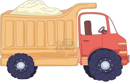 Photo for Vector Truck Illustration Children Cute  Car Transportation Drawing Boys Toy Background. - Royalty Free Image