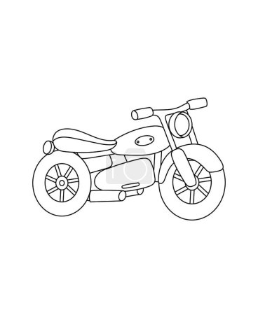Photo for Motorcycle Coloring Page Transportation theme simple black and white drawing for print. - Royalty Free Image