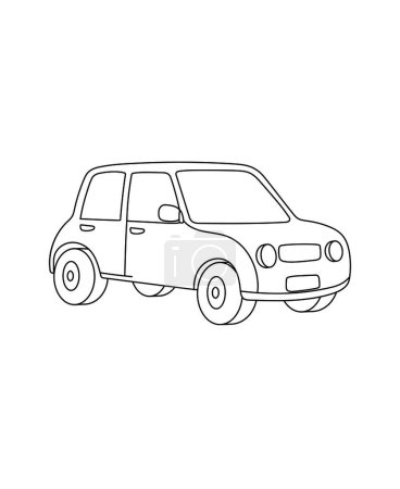 Photo for Car Coloring Page Transportation theme simple black and white drawing for print. - Royalty Free Image