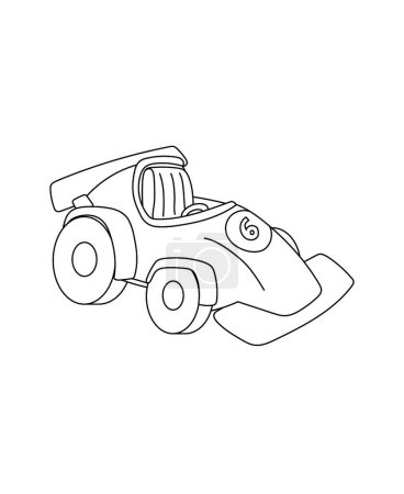 Photo for Sports Car Coloring page Transportation theme simple black and white drawing for print. - Royalty Free Image