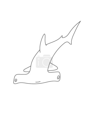 Photo for Hammerhead Shark Coloring Page for Print. Underwater animals and Ocean Life Creatures. - Royalty Free Image