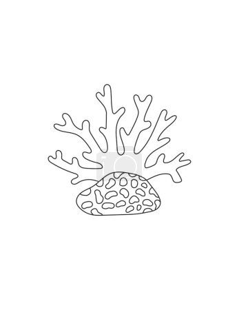Photo for Coral Reef Coloring Page for Print. Underwater animals and Ocean Life Creatures. - Royalty Free Image