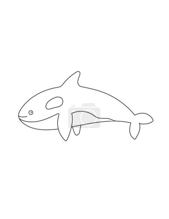 Photo for Killer Whale Coloring Page for Print. Underwater animals and Ocean Life Creatures. - Royalty Free Image
