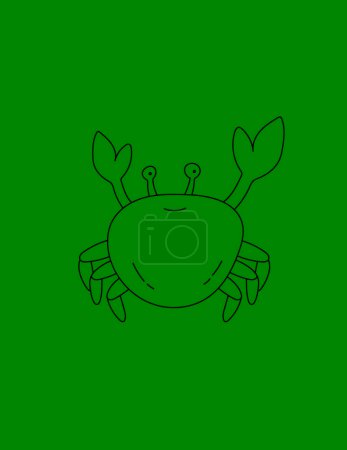 Photo for Ocean Crab Coloring Page for Print. Underwater animals and Ocean Life Creatures. - Royalty Free Image