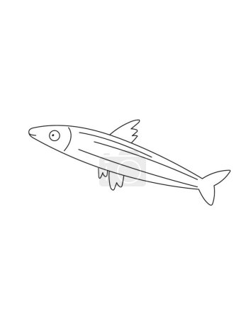 Photo for Ocean Fish Coloring Page for Print. Underwater animals and Ocean Life Creatures. - Royalty Free Image