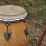 Drum on the wooden table