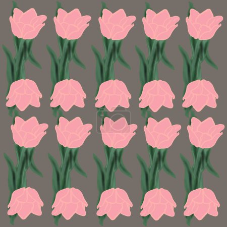 flower, tulip, spring, vector, nature, tulips, flowers, floral, illustration, pink, pattern, plant, card, design, art, leaf, blossom, summer