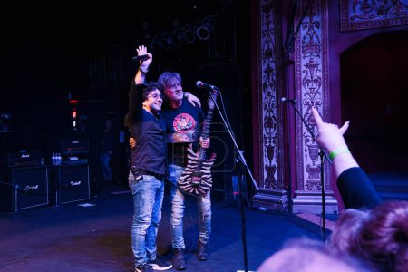 Téléchargez les photos : George Lynch performing at the Emerald Theatre with special guest AON and Terry Ilous of XYZ on January 28, 2023 in Mt. Clemens, Michigan - en image libre de droit