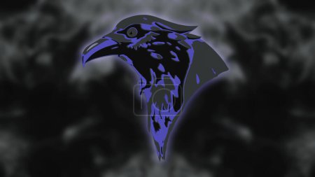 Photo for Stylized raven on a dark background, 3D rendering - Royalty Free Image