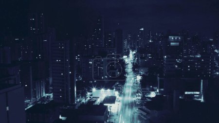 Foto de View of the night city, time lapse, night background - Imagen libre de derechos