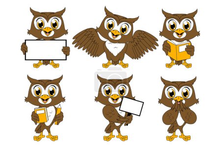 Ilustración de Cute owl animal cartoon graphic - Imagen libre de derechos