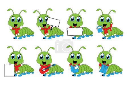 Illustration for Cute caterpillar animal cartoon graphic - Royalty Free Image
