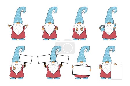 Illustration for Cute gnomes cartoon illustration graphic - Royalty Free Image