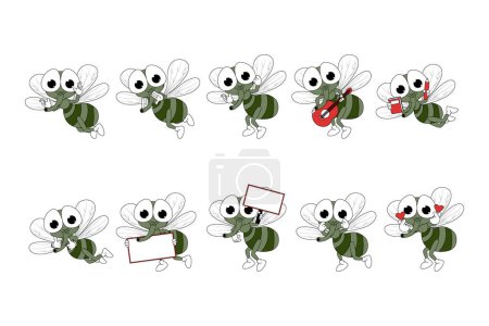 Ilustración de Lindo animal mosca ilustración de dibujos animados - Imagen libre de derechos