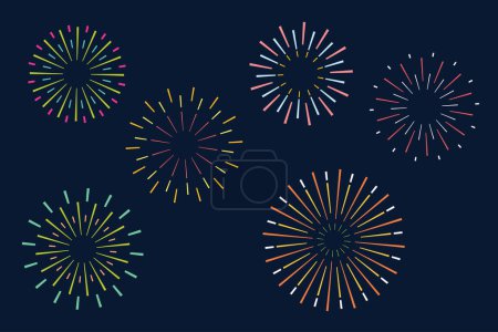 Illustration for Set of firework symbol for celebration and festival. abstract vector illustratio - Royalty Free Image