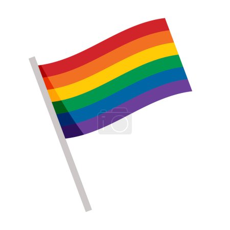 Pride flag illustration. Lgbt symbol in rainbow color for element