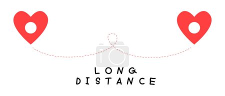 Illustration for Love long distance sign and symbol - Royalty Free Image