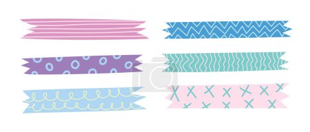 cute pastel tape doodle handdrawn. Daily planner for element, diary, note, decoration