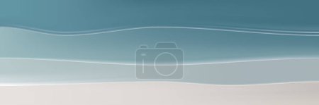Illustration for Blue sea and beach summer banner background with abstract ripple - Royalty Free Image