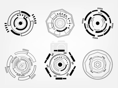 Illustration for Tech circle gear network connection futuristic technology science icon element pattern abstract background vector illustration - Royalty Free Image