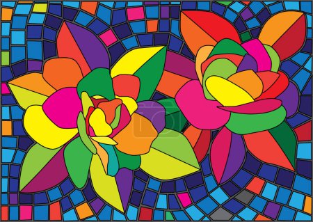flower colorful stained glass background illustration vector