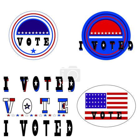 Illustration for American Voting Pattern, I Vote, I Voted - Royalty Free Image