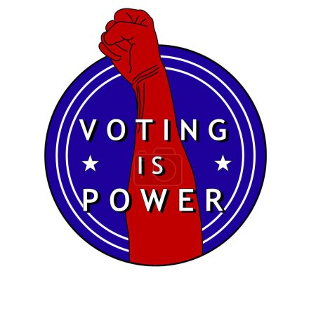 Illustration for Voting is Power logo with fist - Royalty Free Image